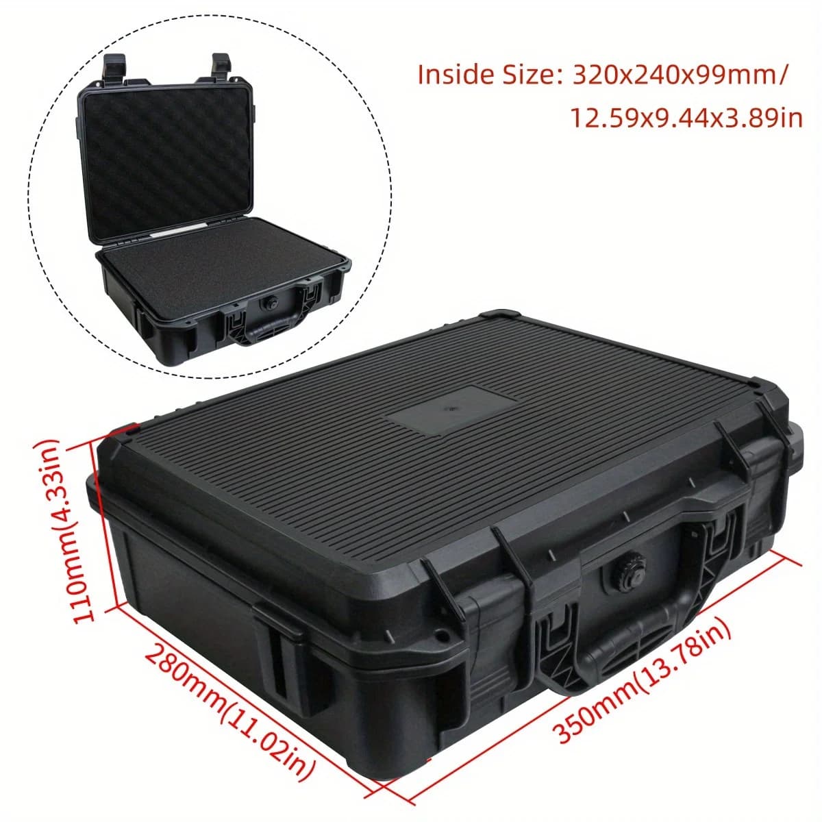 Universal Portable Plastic Tool Box with Foam Insert