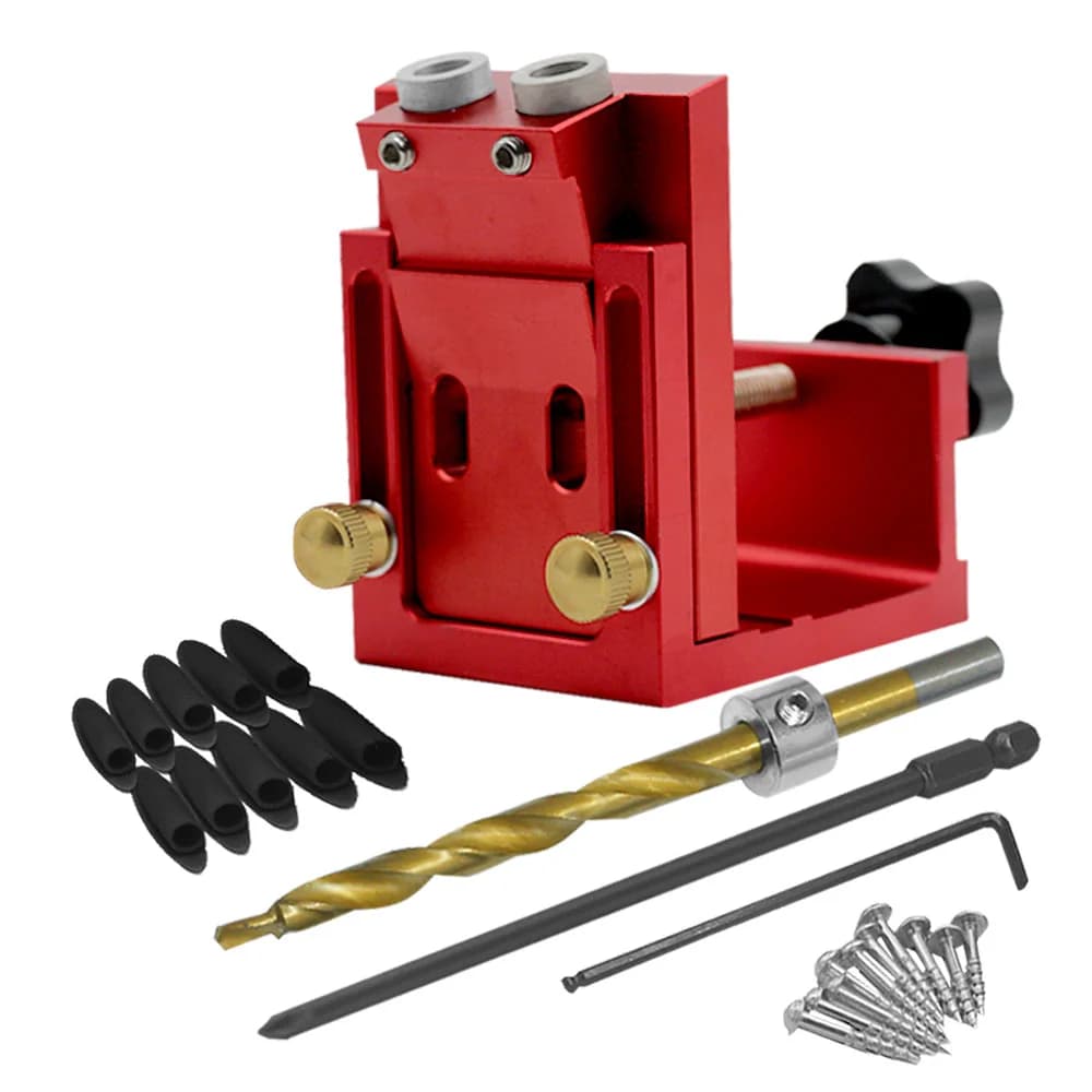 Pocket Hole Jig Kit with Drill Guide, Bits, and Screws