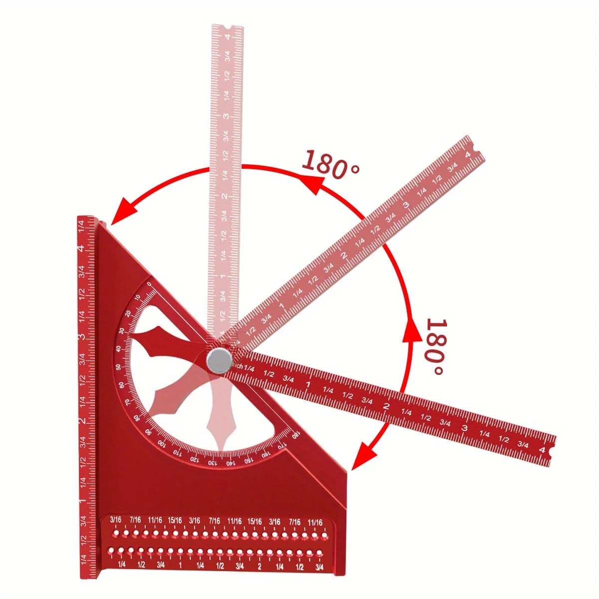 3D Adjustable Aluminum Carpentry Square Protractor