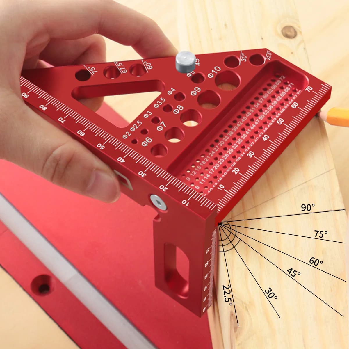 Imperial 3D Multi-Angle Aluminum Woodworking Square Protractor