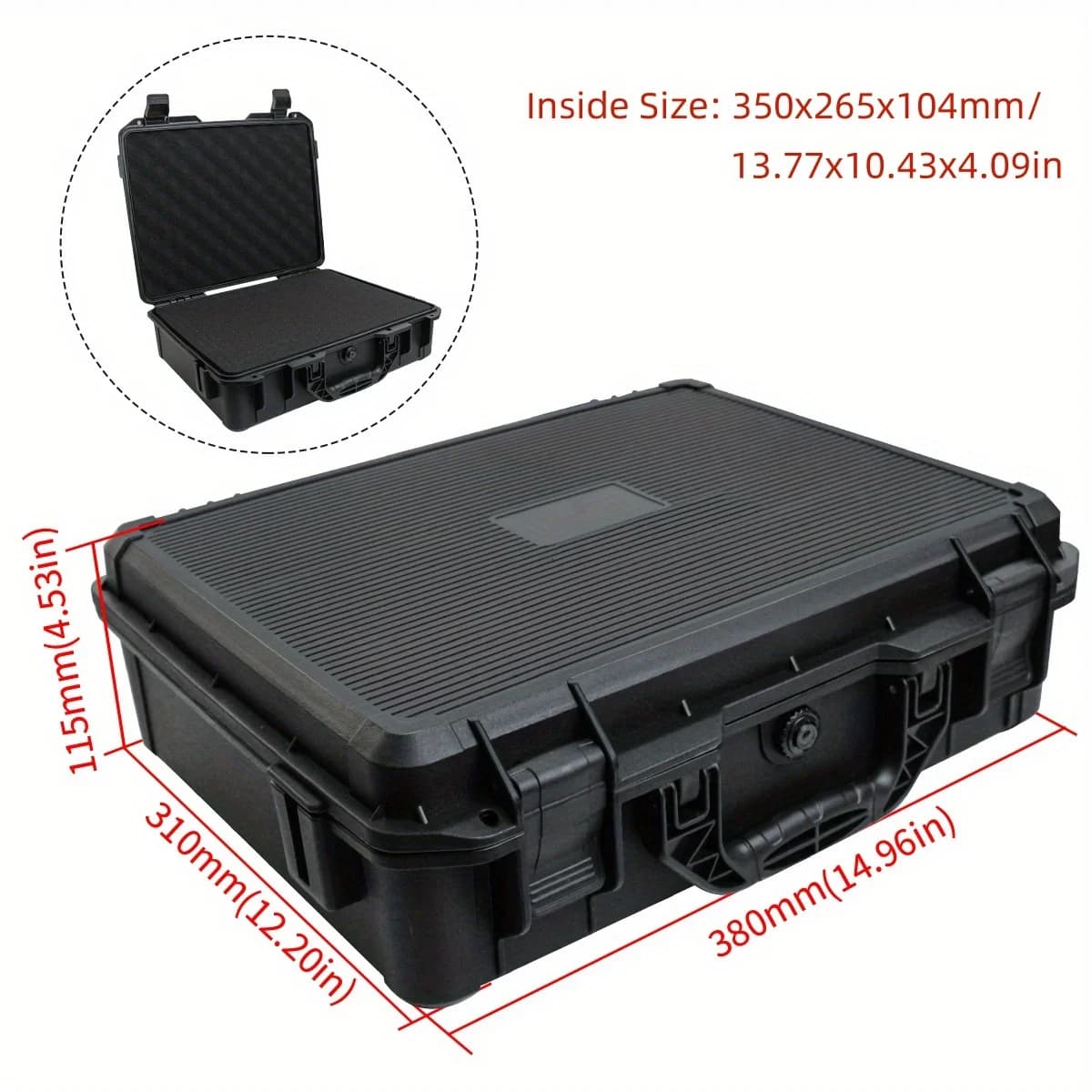 Universal Portable Plastic Tool Box with Foam Insert