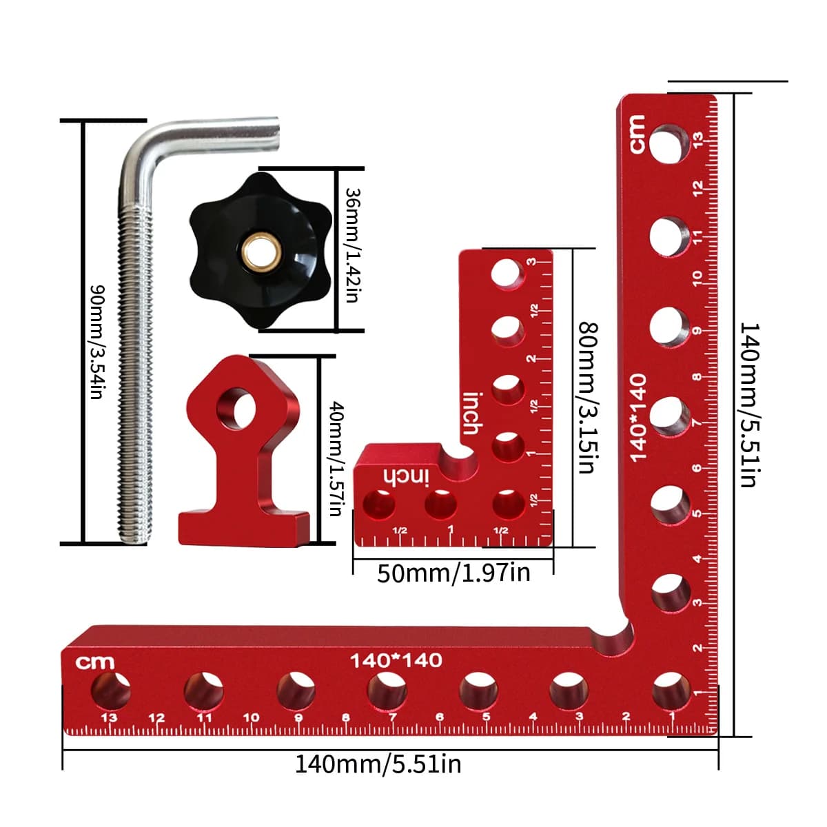 Aluminum Right Angle Square Positioning Jig Kit