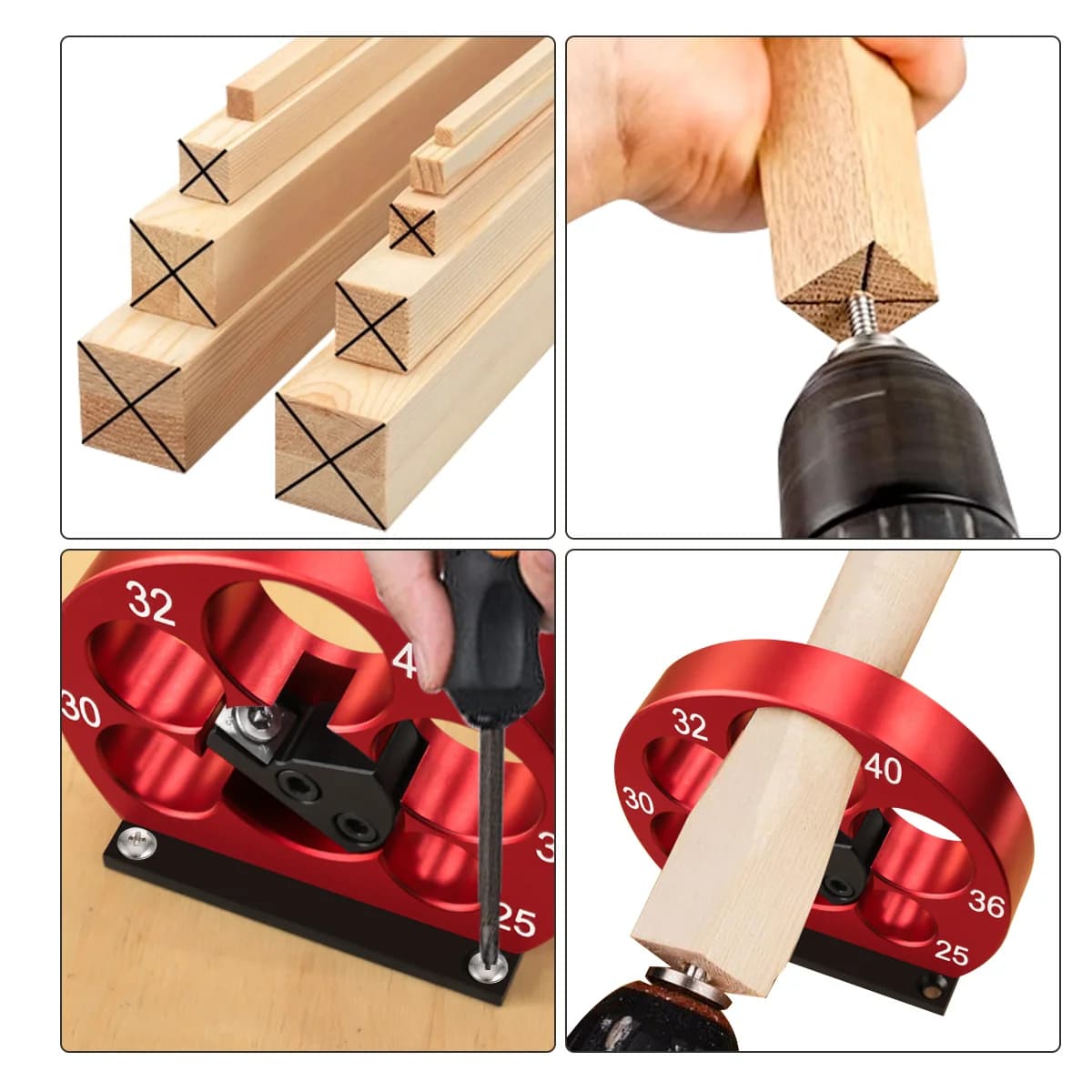 5-Hole Adjustable Dowel Maker Jig 25-40mm