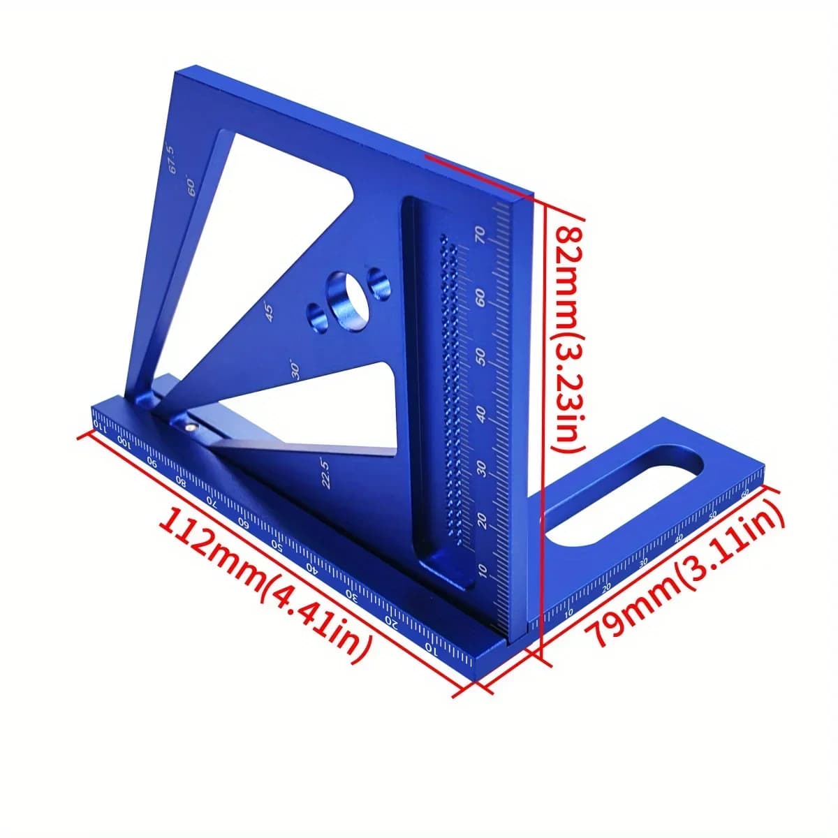 Multi-Angle Aluminum Square Ruler and Protractor