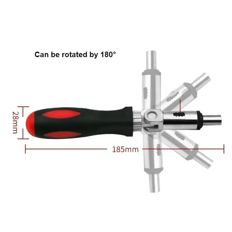 Multi-Function Ratchet Screwdriver Set, 1/4 Inch Hex