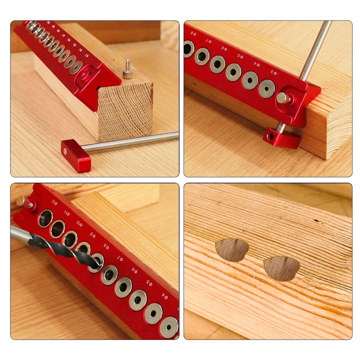 Extended Wood Dowel Jig with Positioning Rods