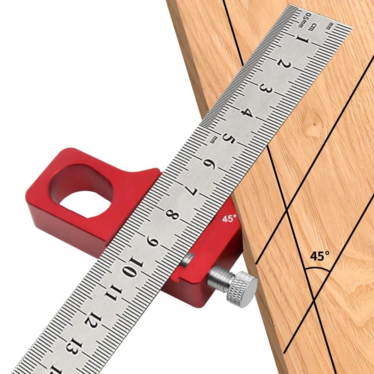 Steel Ruler Positioning Block with 45/60/90 Degree Angles
