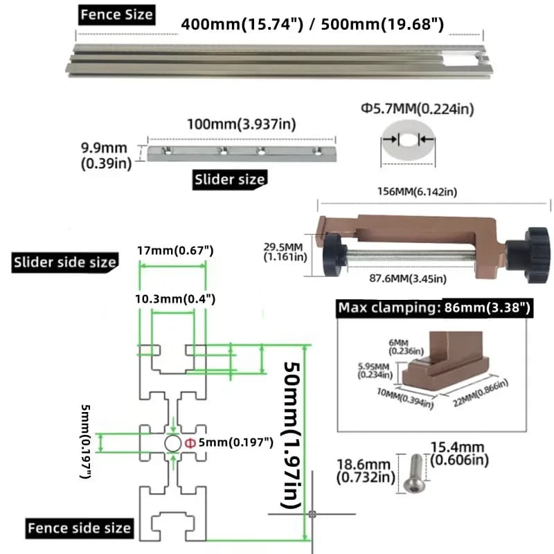 Adjustable Milling Groove Engraving Guide Rail