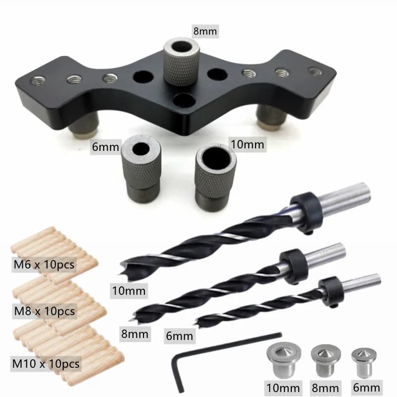 6/8/10mm Vertical Pocket Hole Self-Centering Jig