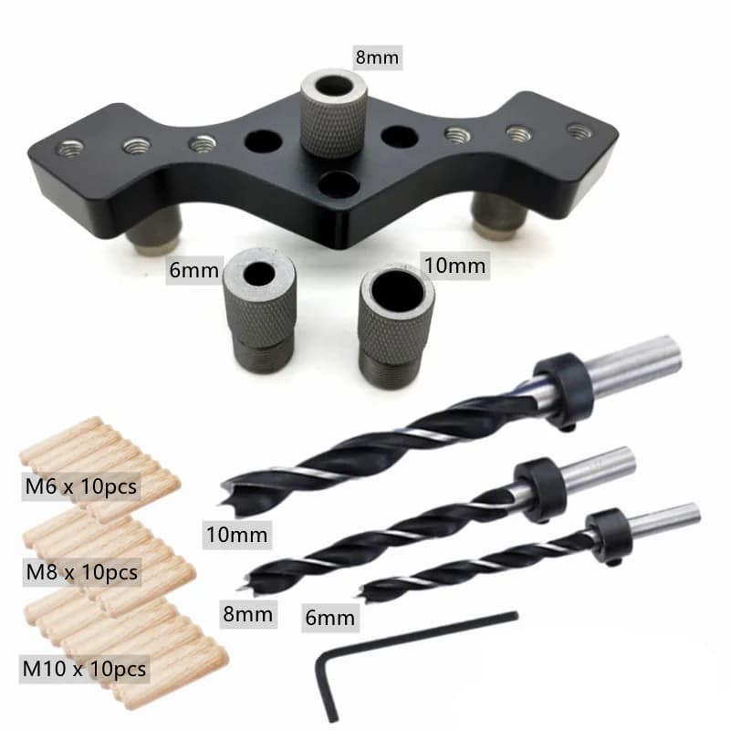6/8/10mm Vertical Pocket Hole Self-Centering Jig