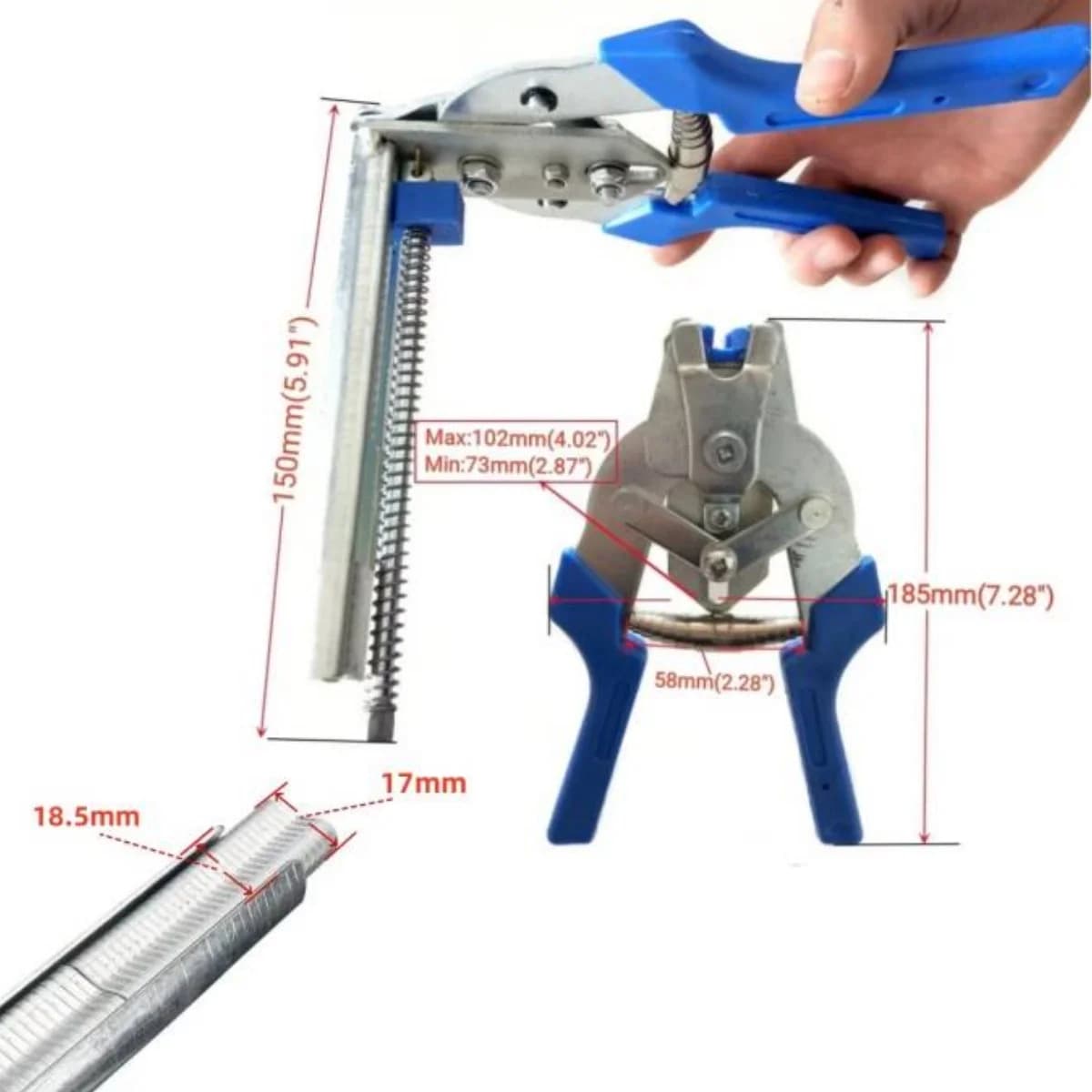 Hog Ring Plier Tool with 600pcs Stainless Steel Clips