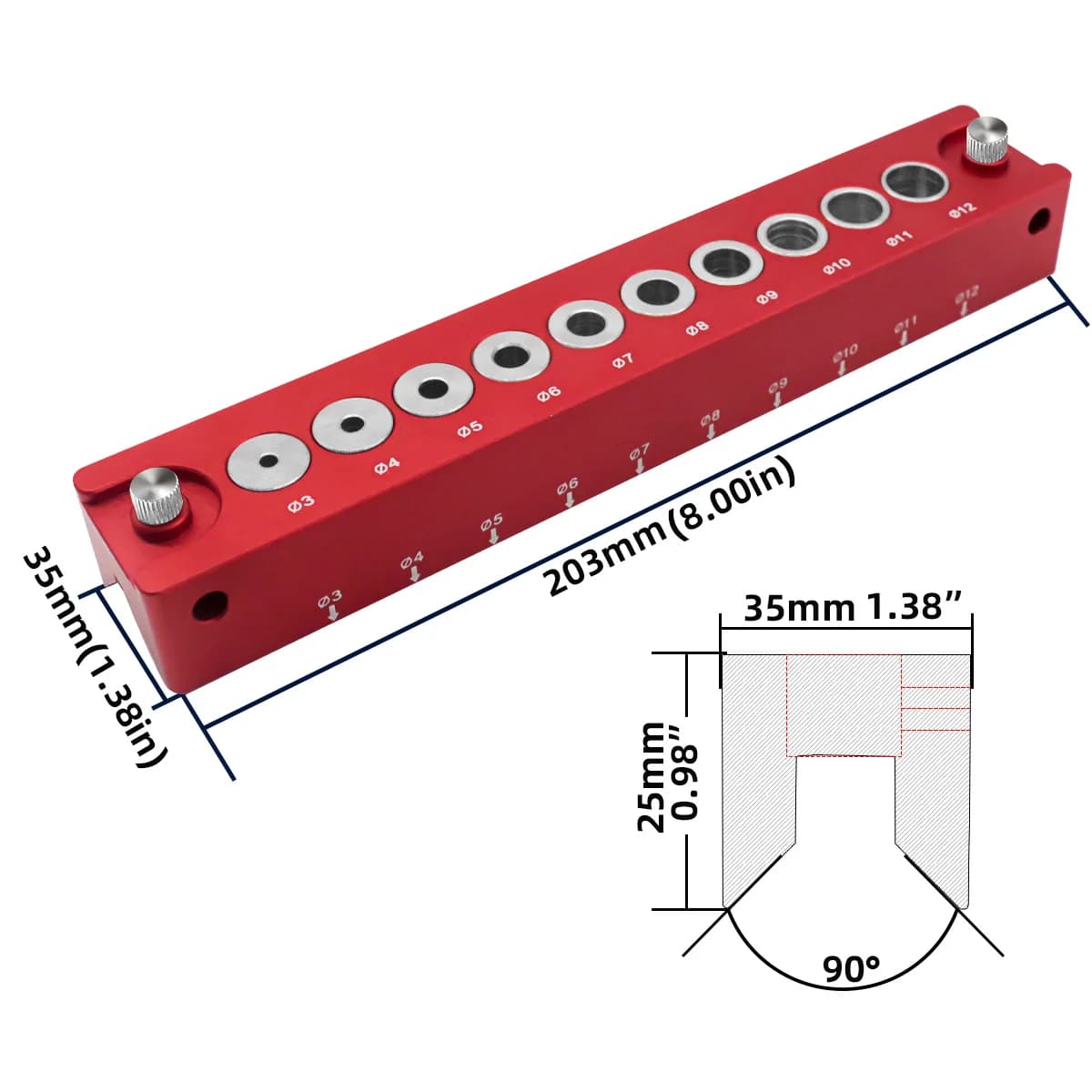 Self-Centering Doweling Jig Kit for 3-12mm Holes