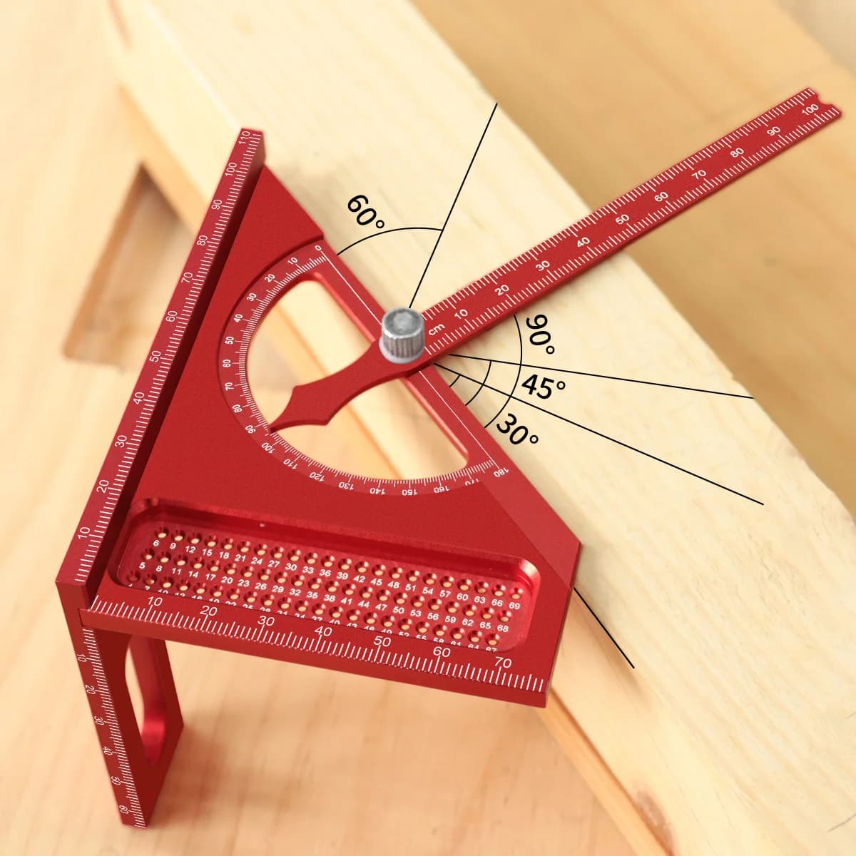 3D Adjustable Aluminum Carpentry Square Protractor