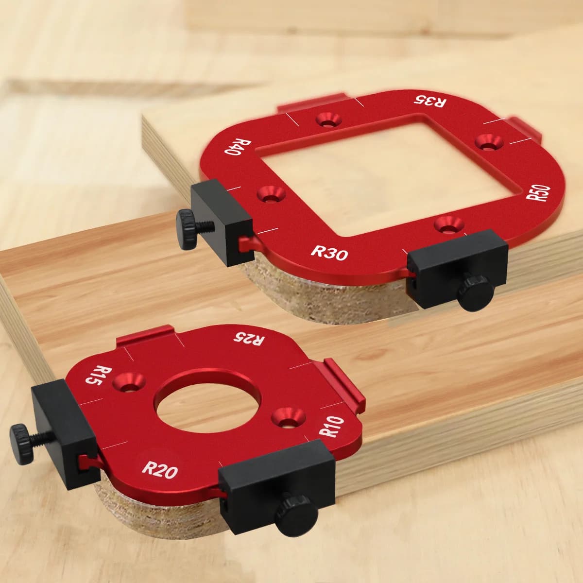 Aluminum Round Corner Radius Template Set, R10-R50