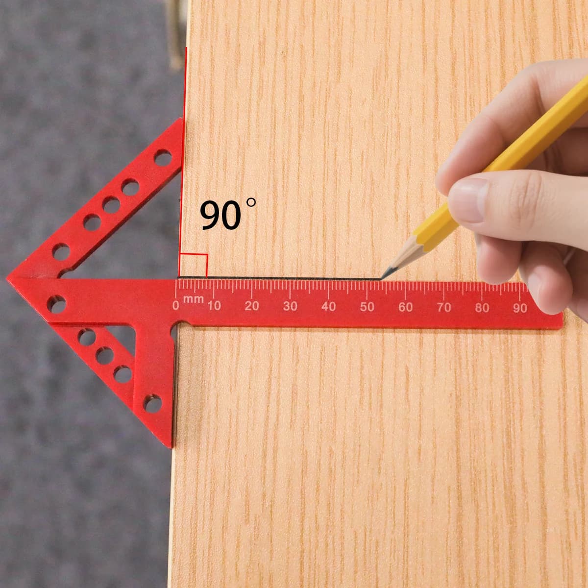 Plastic Center Positioning Ruler with 45 and 90 Degree Marks