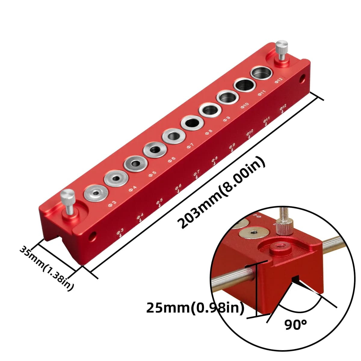 Extended Wood Dowel Jig with Positioning Rods
