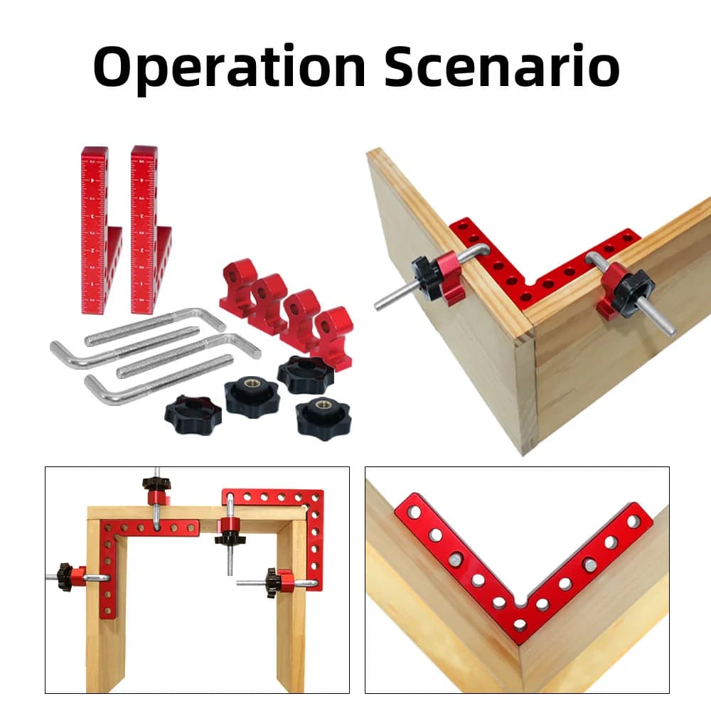 2-Piece Red Aluminum 90-Degree Right Angle Clamp