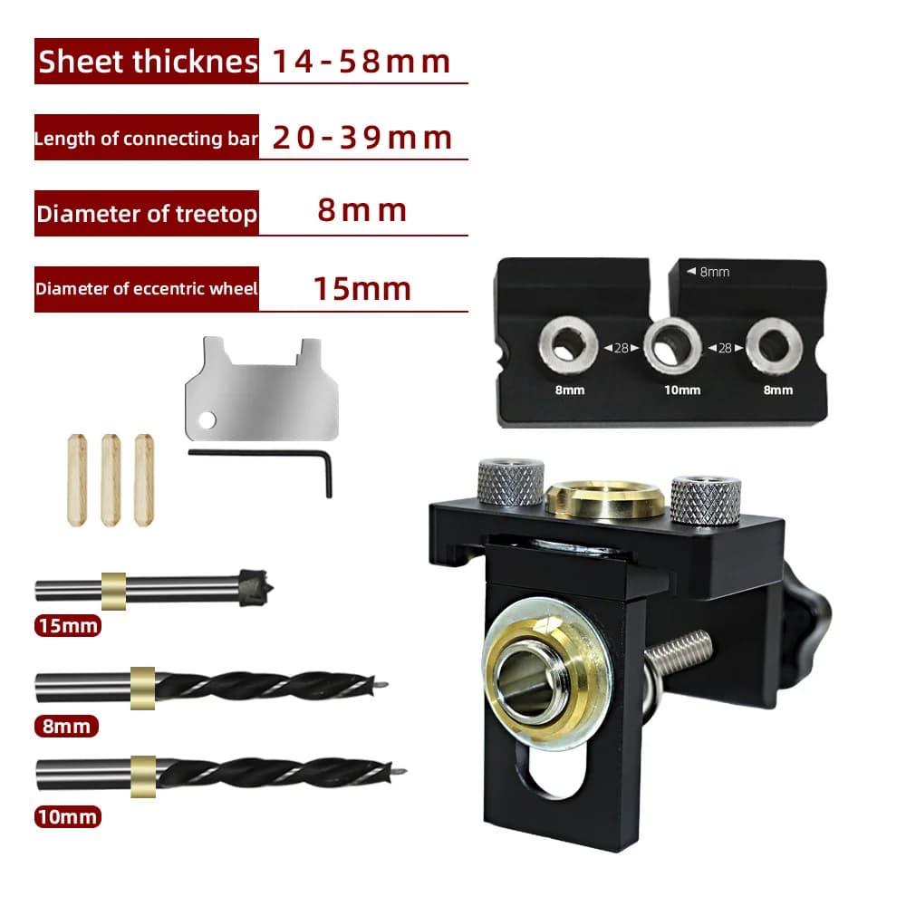 3-in-1 Adjustable Woodworking Drilling Guide and Doweling Jig