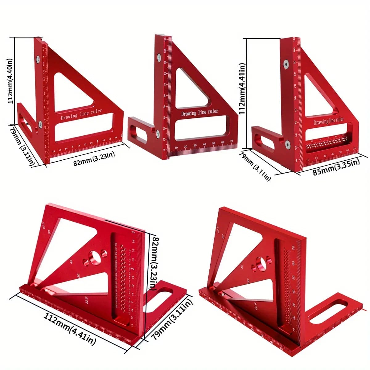 2-Piece Aluminum Protractor and Carpenter Square Kit