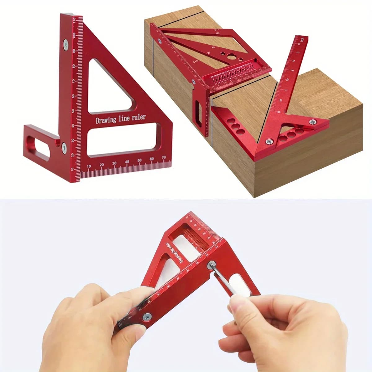 2-Piece Aluminum Protractor and Carpenter Square Kit