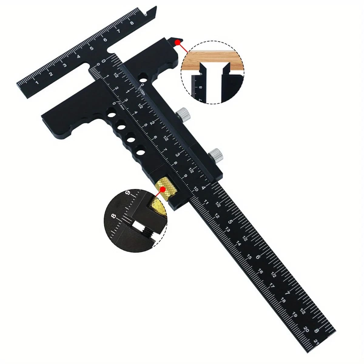 Adjustable Aluminum Sliding Scriber Gauge with T-Square