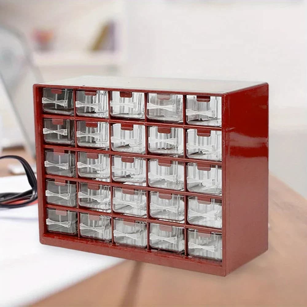 25 Grid Wall-Mounted Screw Parts Storage Box
