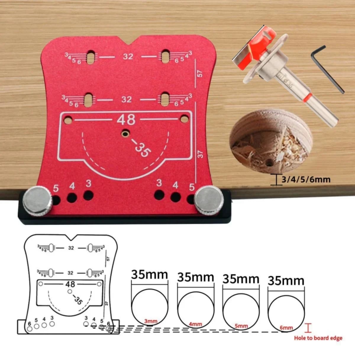 35mm Hinge Hole Punch and Locator Frame