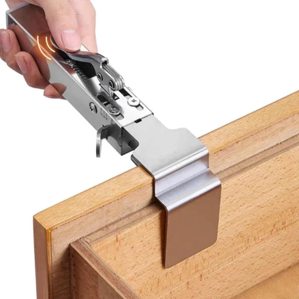 Adjustable One-Touch Drawer Front Fixing Clamp
