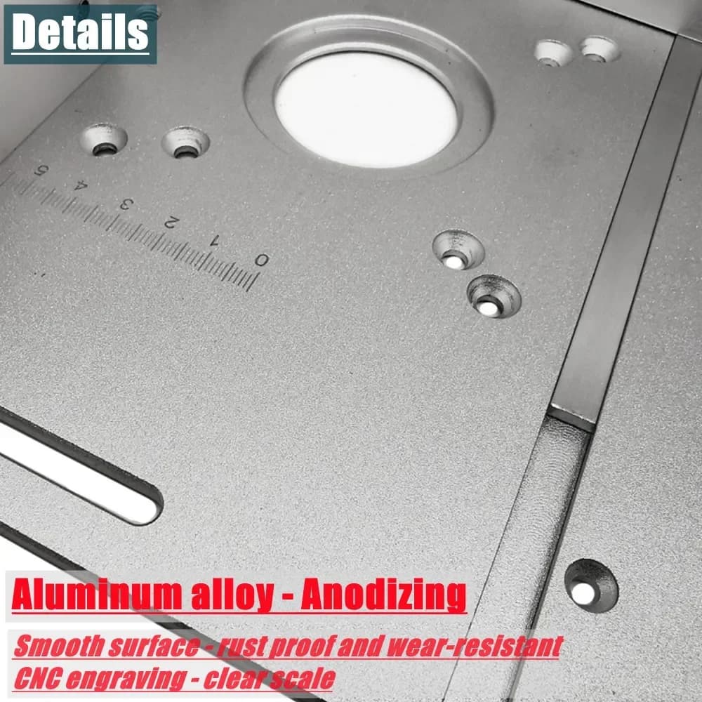 Aluminum Router Table Insert Plate with Miter Gauge