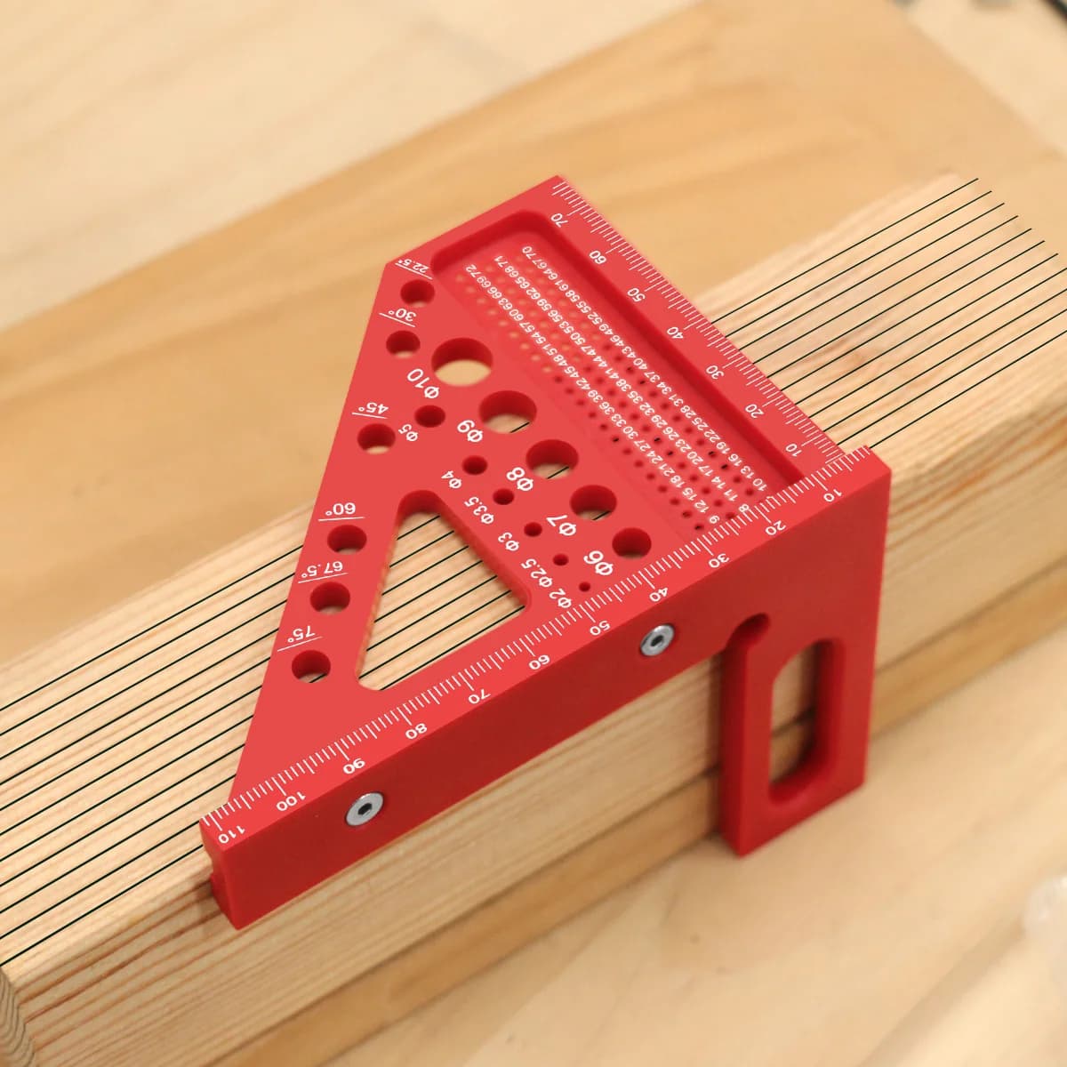 3D Multi-Angle Plastic Measuring Ruler with Protractor