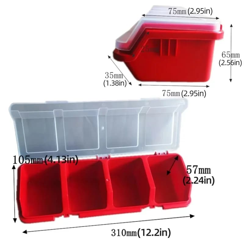 Plastic Tool Storage Box with Cover for Hardware