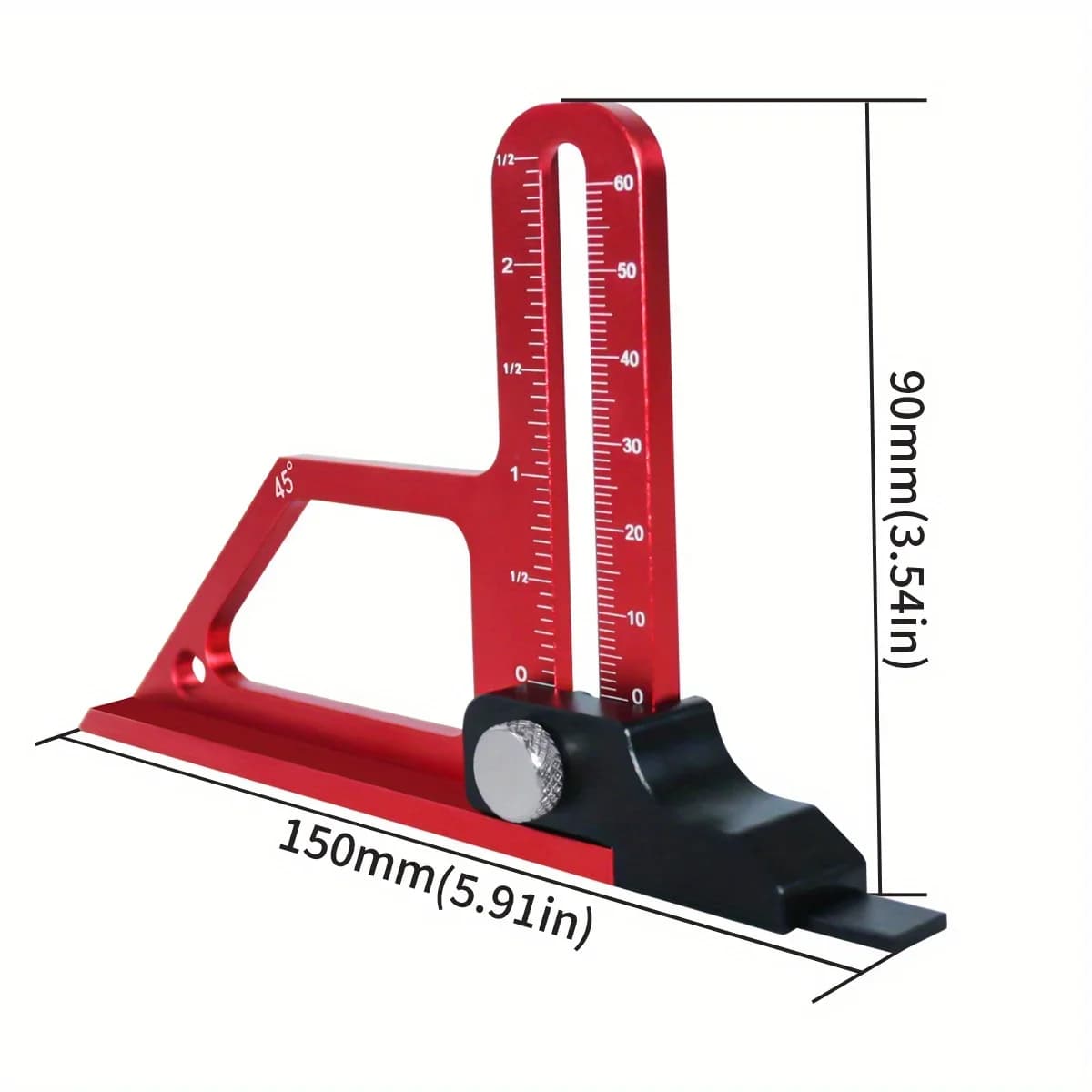 Adjustable Table Saw Depth Gauge with Metric and Inch