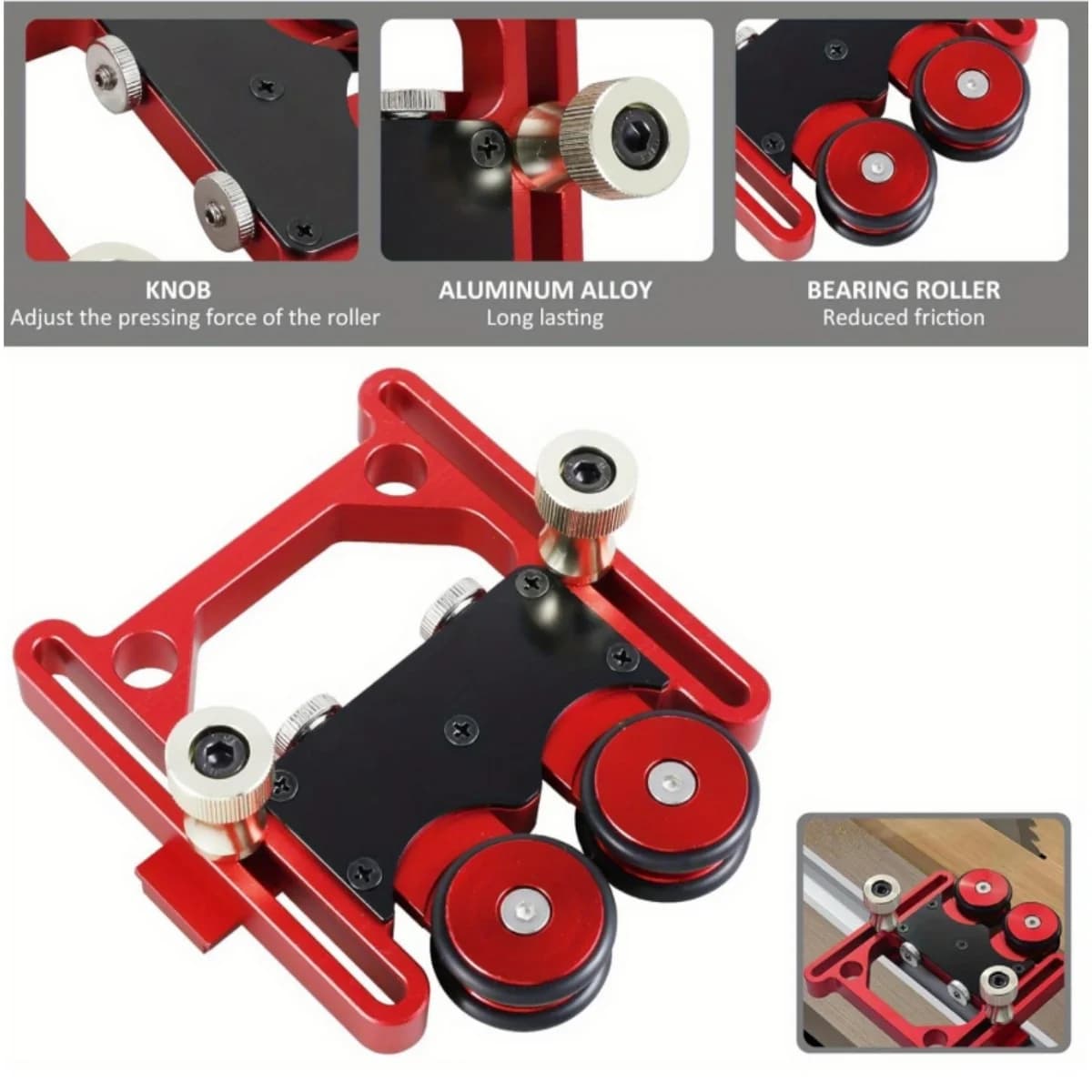 Adjustable Aluminum Table Saw Feeding Guide Roller