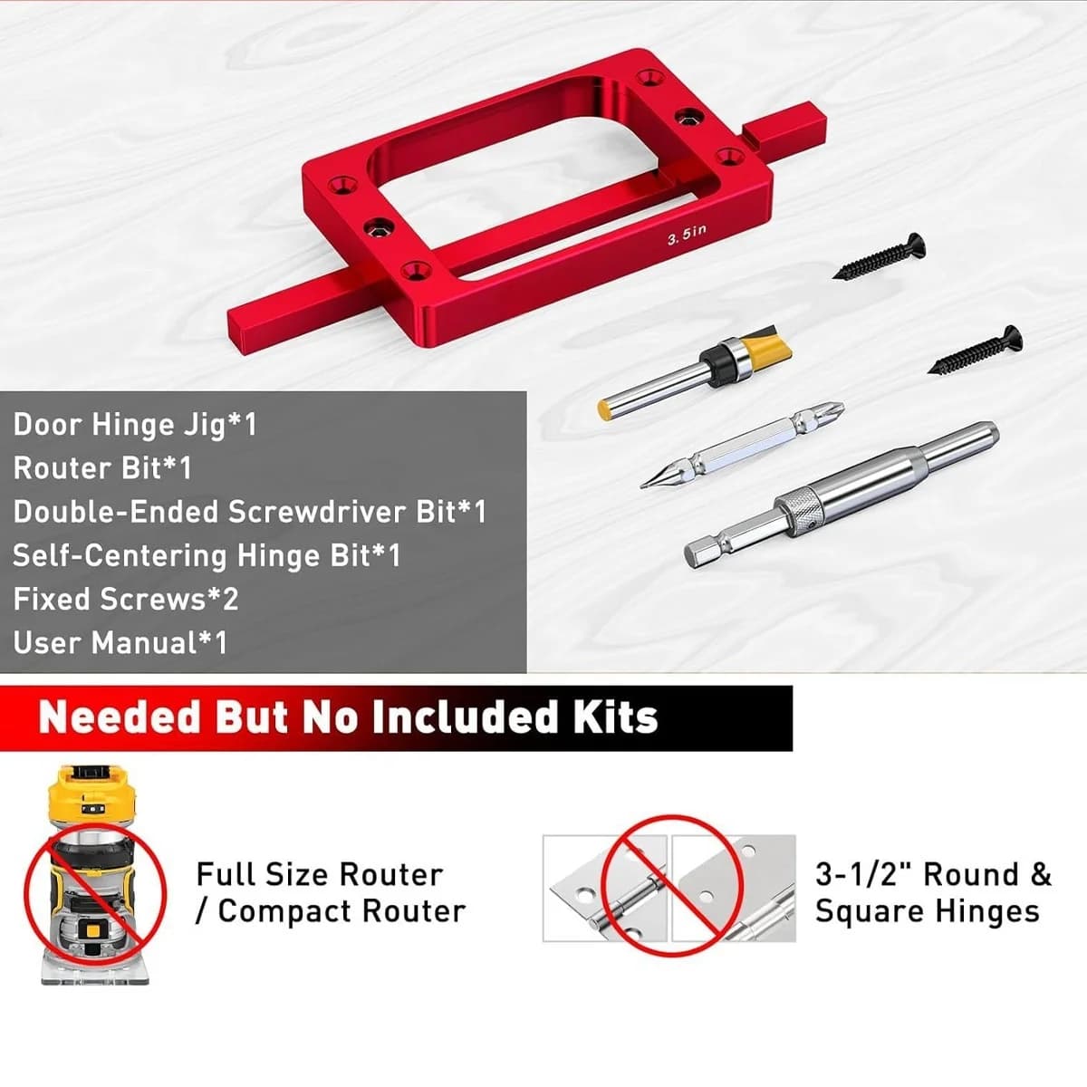 3.5 Inch Aluminum Door Hinge Mortising Jig