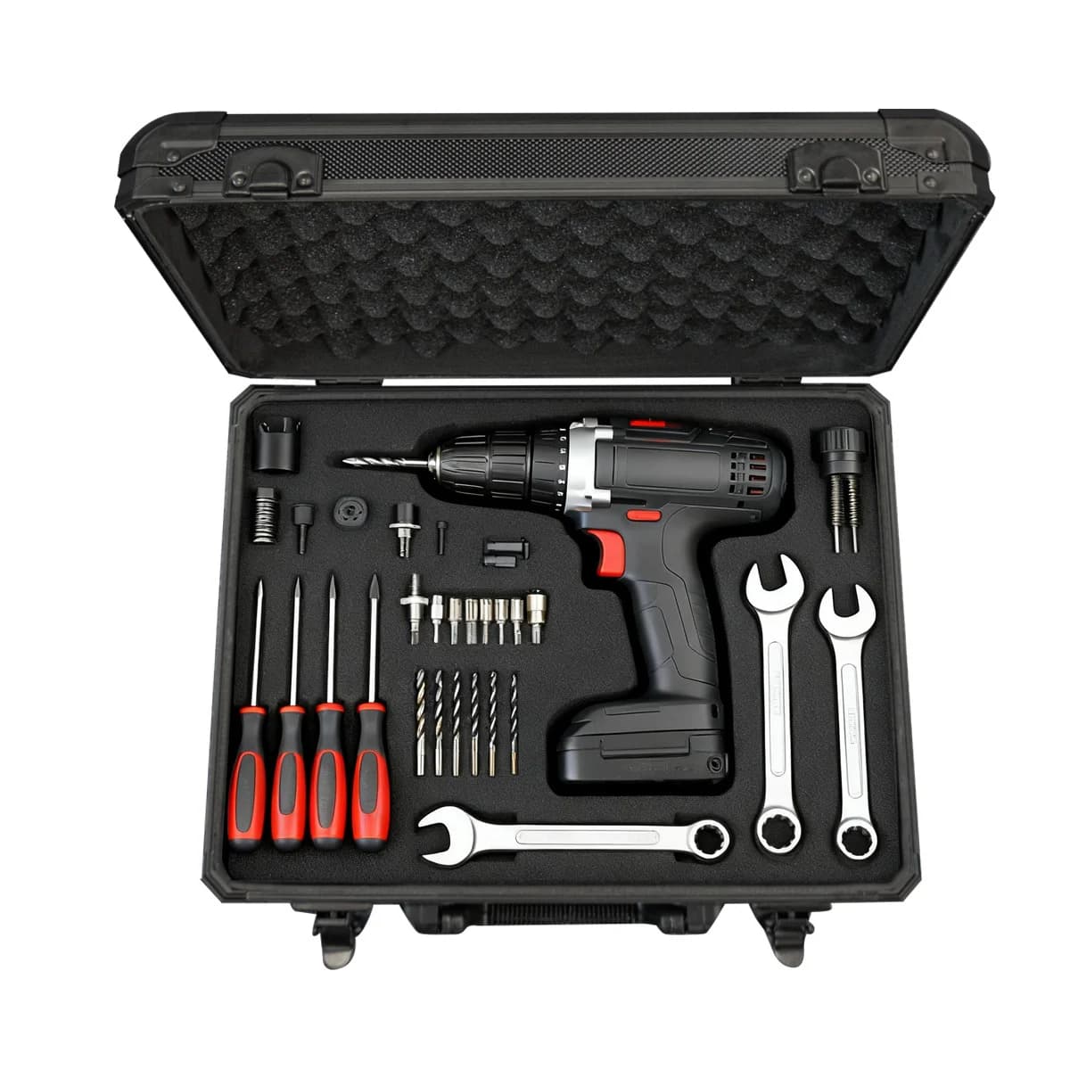 Black Aluminum Portable Toolbox With Foam