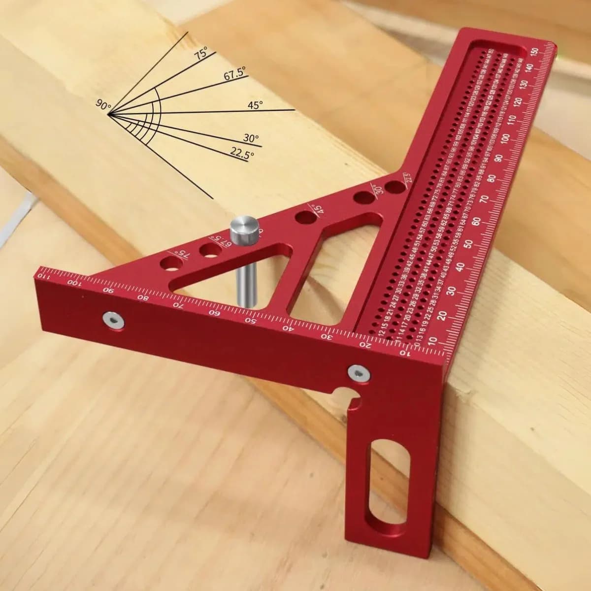Extended 3D Multi-Angle Carpentry Square Protractor