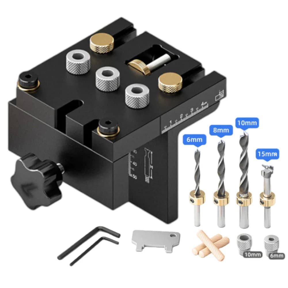 3-In-1 Adjustable Doweling And Pocket Hole Jig Kit