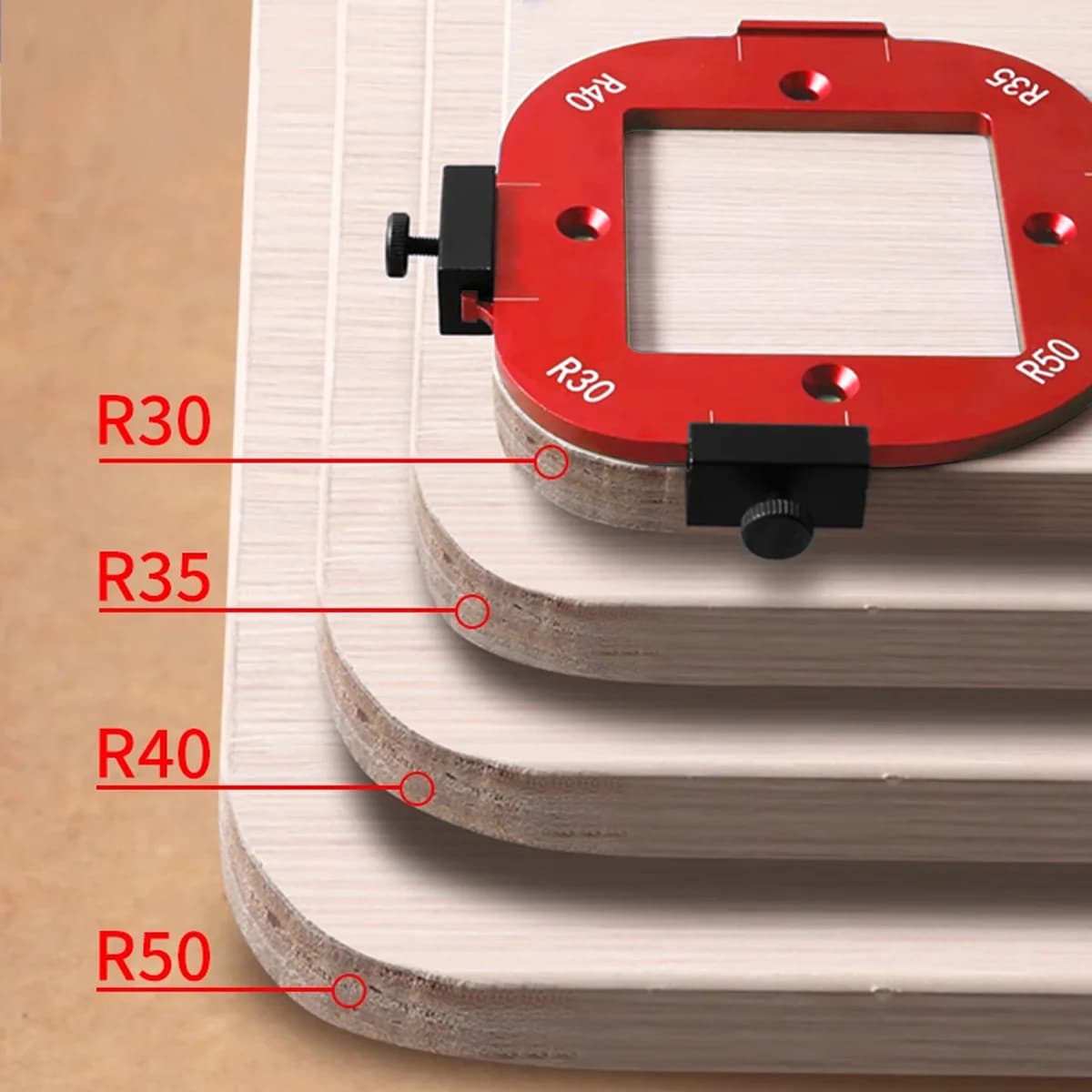 4-in-1 Router Corner Radius and Arc Angle Template