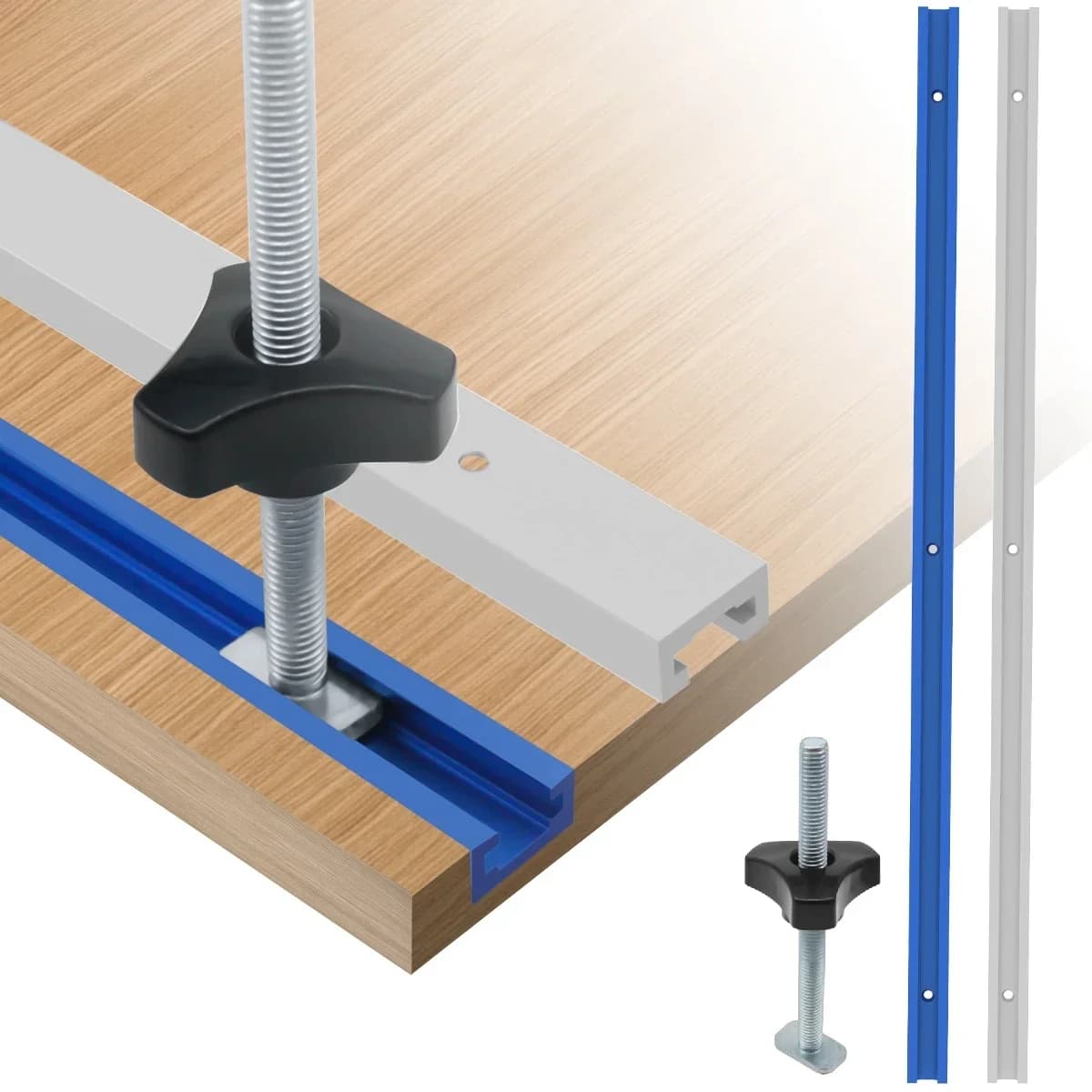 500mm Double-Cut T-Track with T-Bolt Knob Set