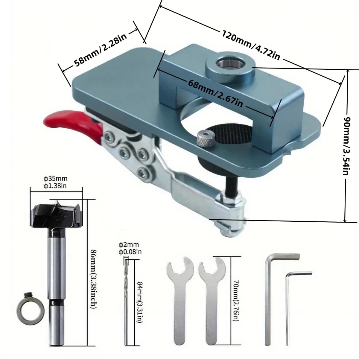 35mm Concealed Hinge Boring Jig and Drilling Guide Kit