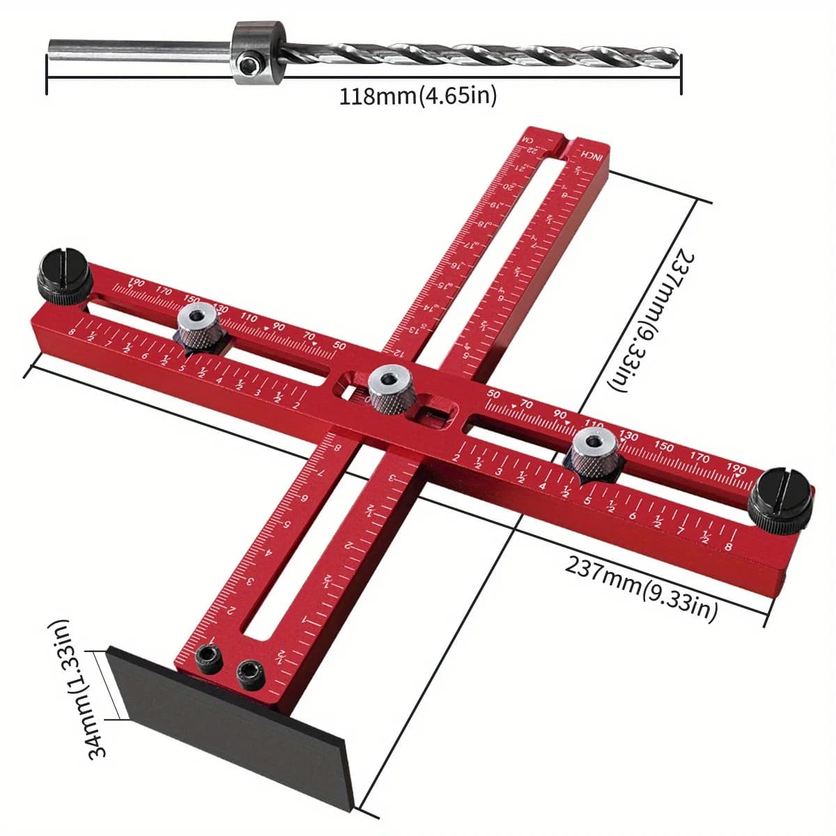 Adjustable Cabinet Handle and Knob Drill Guide Template