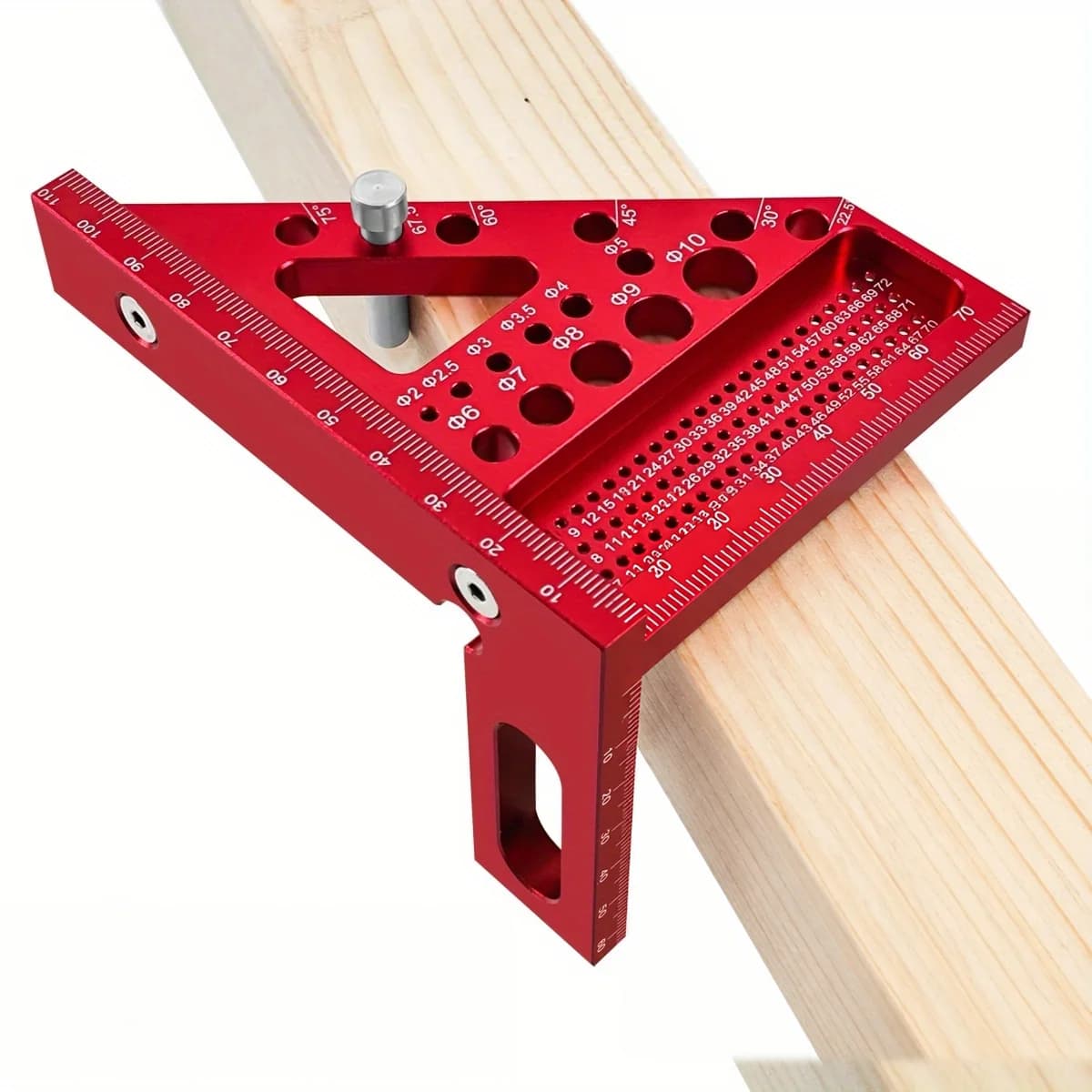 Aluminum Woodworking Square Protractor with Dowel Pins