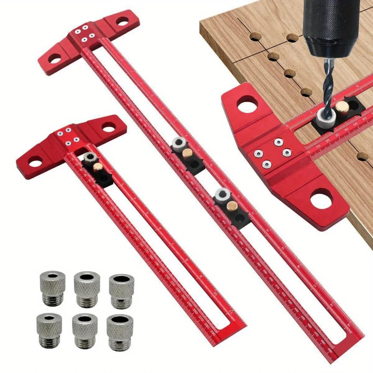 2-in-1 Woodworking Doweling Jig with Adjustable Stop
