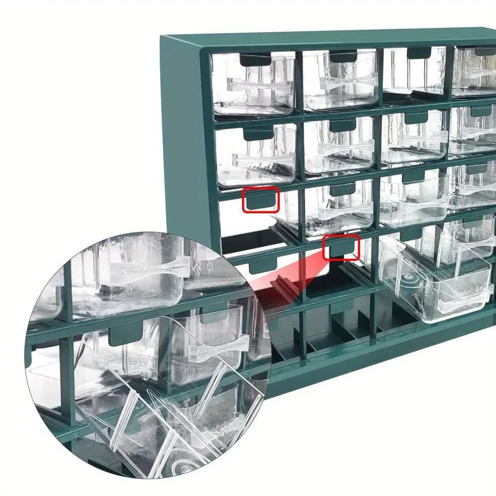 25-Grid Wall-Mounted Parts Storage Drawer Box
