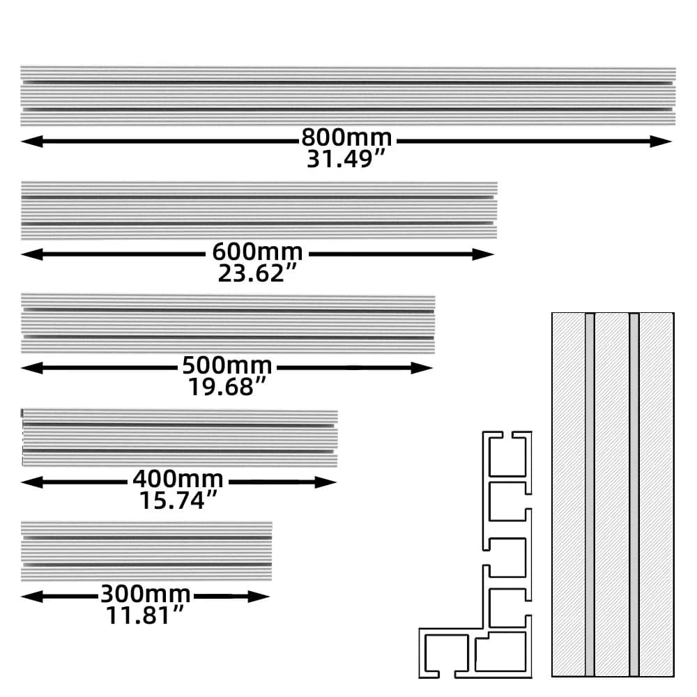 Aluminum Miter Track T-Slot Bracket for Table Saw, 30-80cm