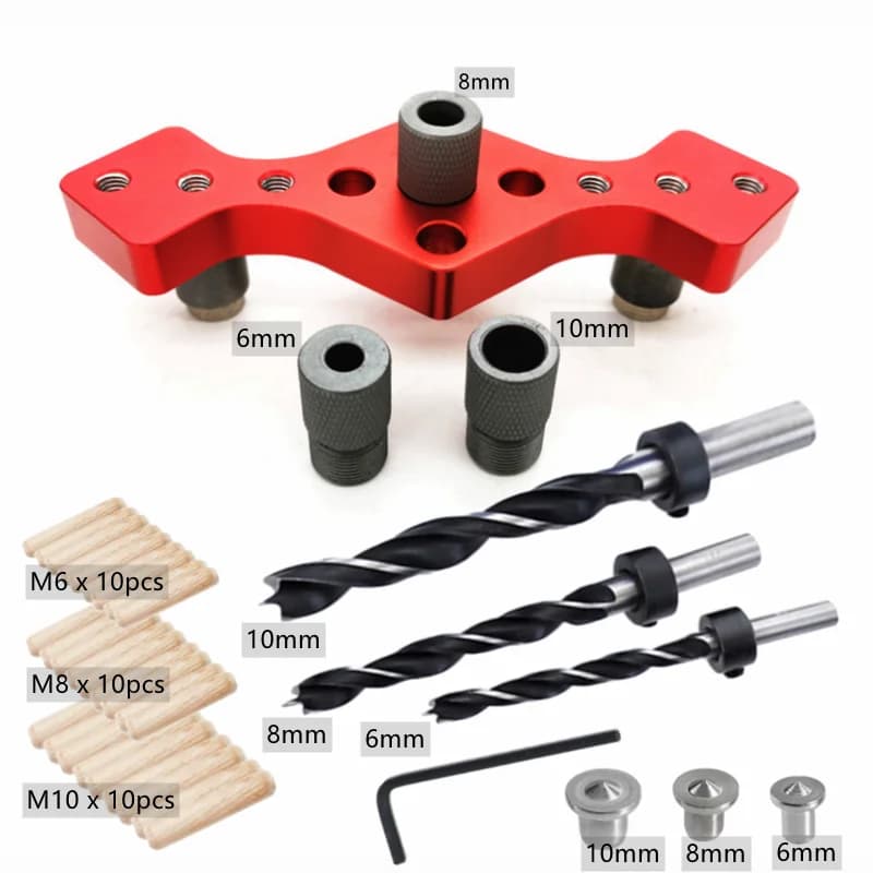 6/8/10mm Vertical Pocket Hole Self-Centering Jig