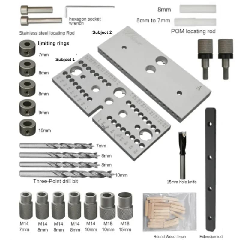 3-in-1 Adjustable Woodworking Doweling Jig Kit