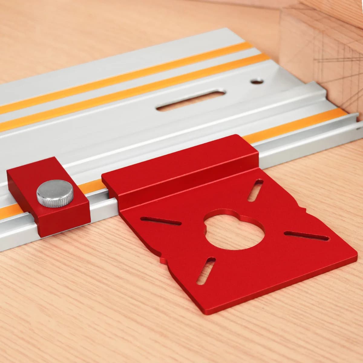 Heavy Duty Aluminum Router Guide Rail Connector Set, 2 Pieces