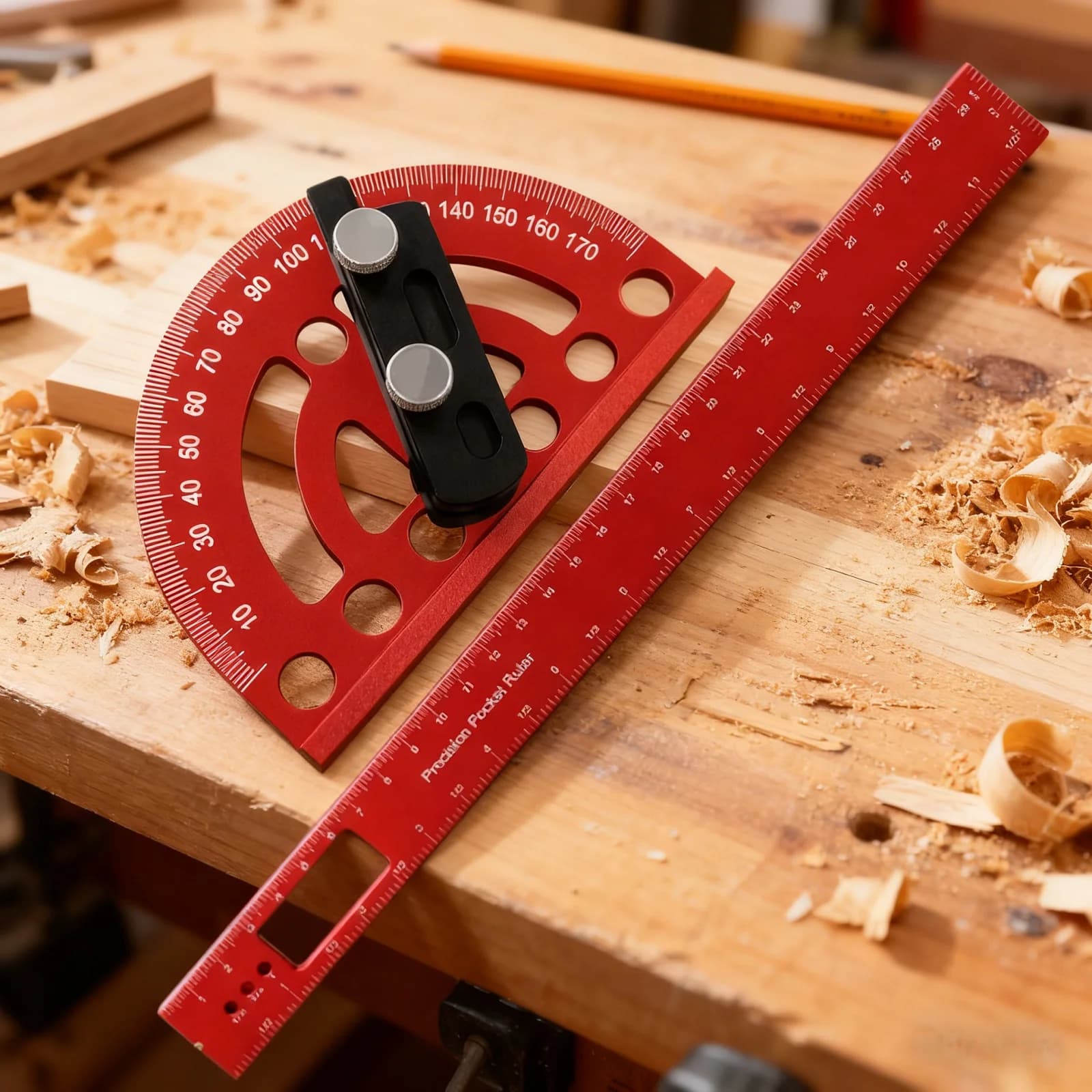 Aluminum 180 Degree Precision Protractor and Scribe