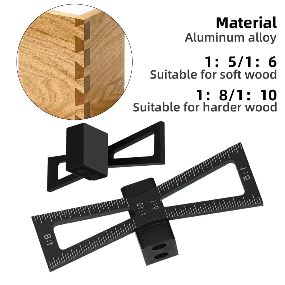 Aluminum Dovetail Marking Template with Multiple Slopes